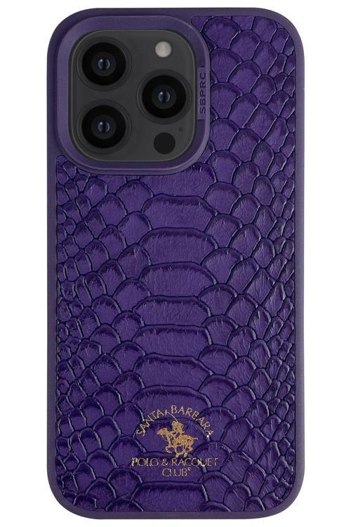 Santa Barbara Polo Knight-İphone 14 Pro Kilif.Yılan Derisi Tasarımı.İphone 14 Pro Deri Kılıf
