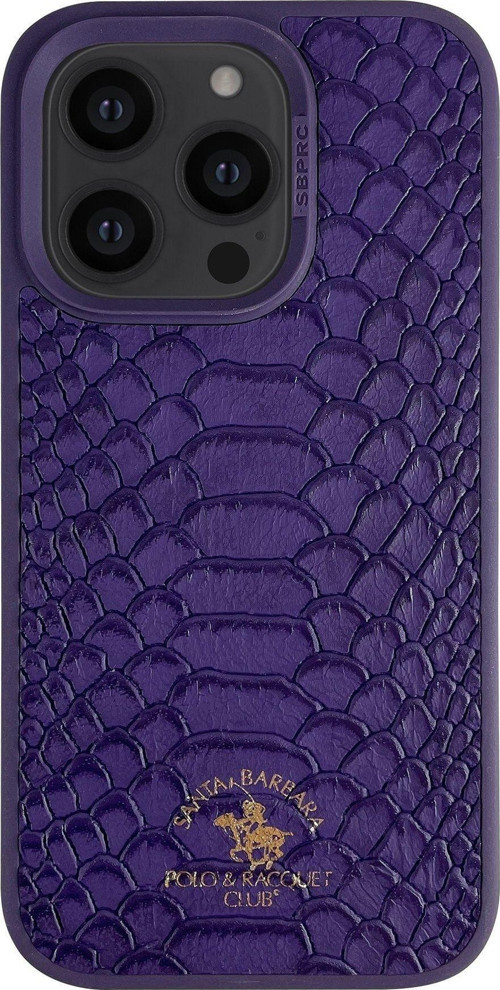 Santa Barbara Polo Knight-İphone 14 Pro Kilif.Yılan Derisi Tasarımı.İphone 14 Pro Deri Kılıf