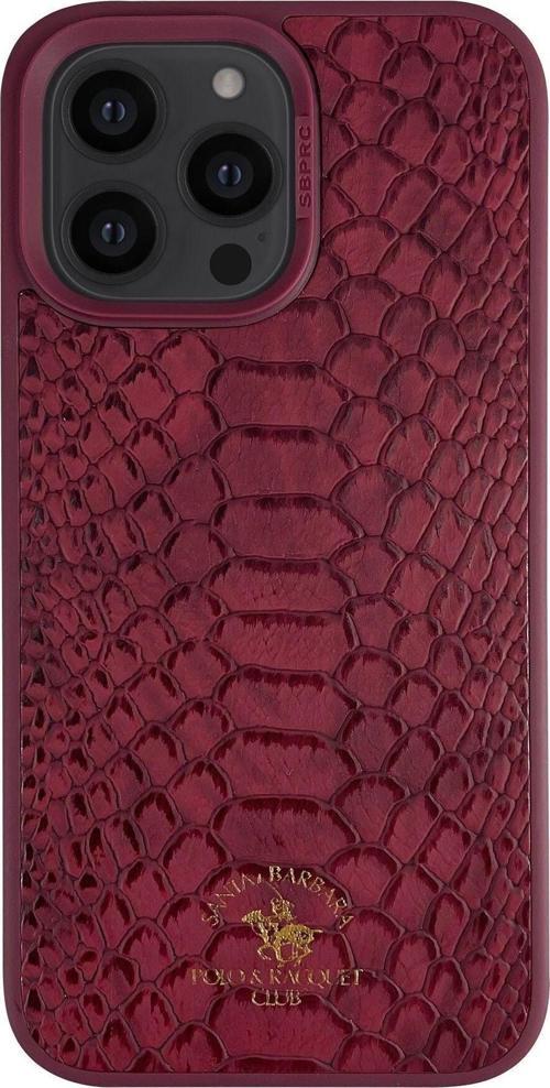 Santa Barbara Polo Knight-İphone 14 Pro Kilif.Yılan Derisi Tasarımı.İphone 14 Pro Deri Kılıf