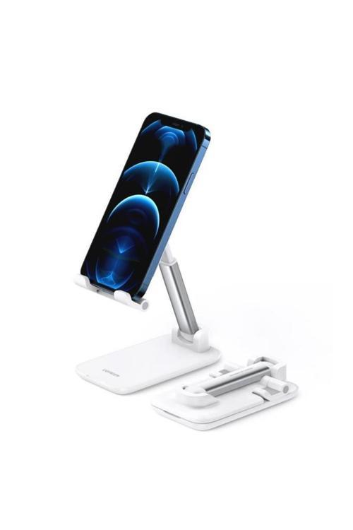 Katlanabilir Çok Açılı Yükseklik Ayarlı Telefon Standı Beyaz