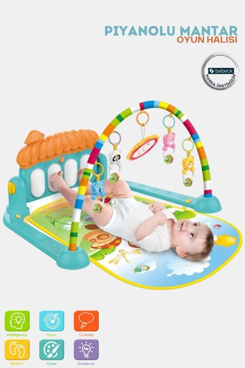 MANTAR Piyanolu Sesli Işıklı Aynalı Oyun Halısı Yeni Tasarım