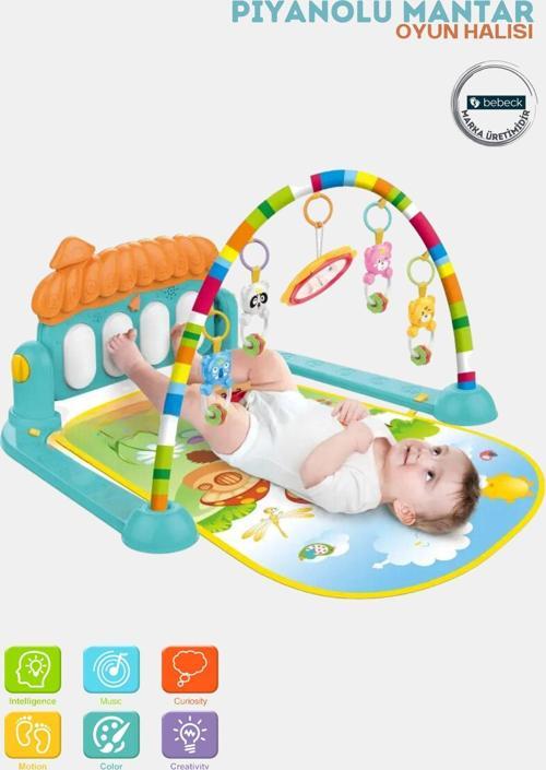 MANTAR Piyanolu Sesli Işıklı Aynalı Oyun Halısı Yeni Tasarım