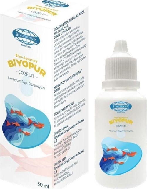 6 Adet Biyo Aquacure Biyopur 50 Ml Akvaryum Su Düzenleyici
