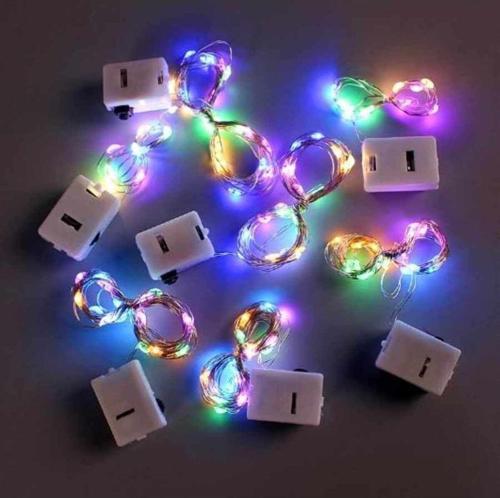 1 Metre Peri Led Mini Güç Kutulu Dekoratif Led Piller Dahildir 1 Adet Rgb