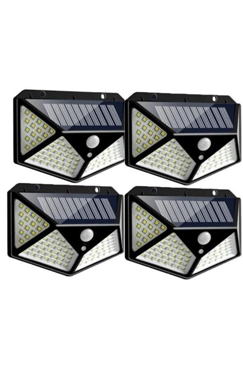 Kulvar Avm 4 Adet 100 Ledli Lüxs Solar Bahçe Aydınlatması Hareket Sensörlü Güneş Enerjili