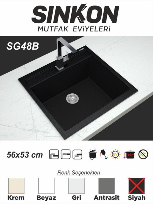 Siyah Granit Evye 56X53 - Sg48B -