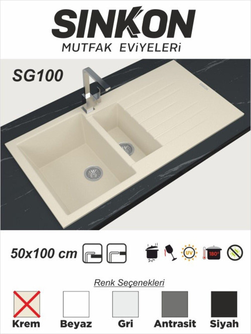 Krem Granit Evye 50X100 / 1,5 Göz - Sg100 -