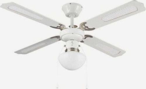 Blyss Lari Beyaz Tavan Vantilatörü 4 Kanat 107 Cm Beyaz Lambalı