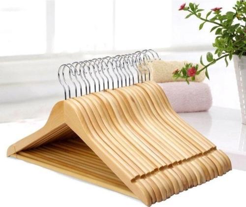 Kulvar Avm Ahşap Askı 12 Adet Naturel Kıyafet Ve Elbise Askısı Gömlek Askısı Ahşap