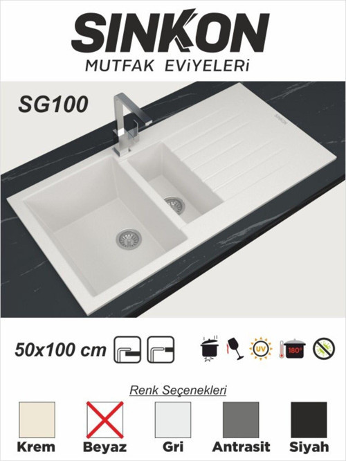 Beyaz Granit Evye 50X100 / 1,5 Göz - Sg100 -