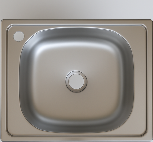 40x50 tezgah Üstü Krom Mutfak Evye Sol Delikli Küçük Sifonlu