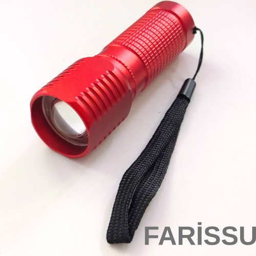 OR-8818 Kırmızı Mini LED El Feneri - Deprem Feneri - 3x AAA Kuru Pil Uyumlu (Piller Dahil Değildir)