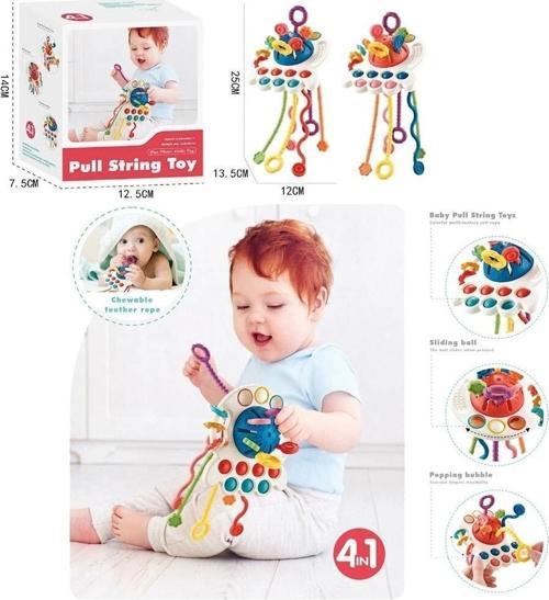 BIB68859-Vardem Duyusal Montessori Oyuncaklar  Toplu-Çekme İpli