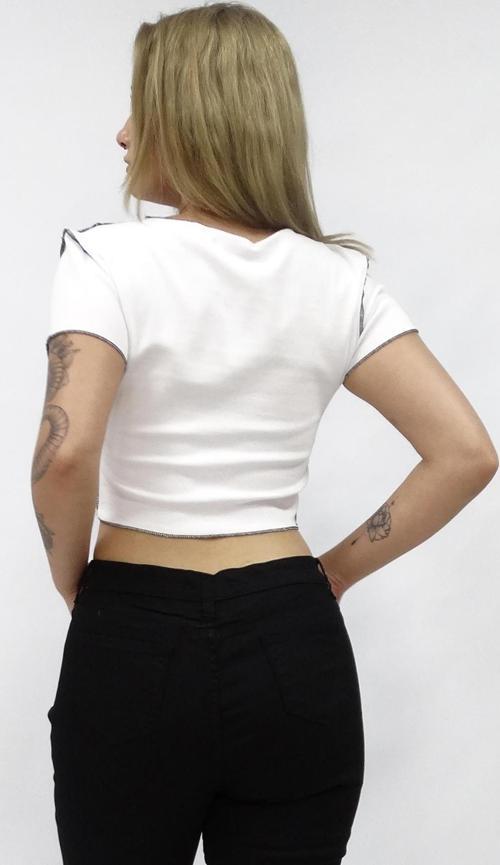 Kadın Ters Dikişli Kısa Kollu Badi 