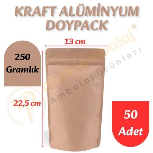 Kraft Alüminyum Doypack 13x22,5x7 cm (50 Adet)