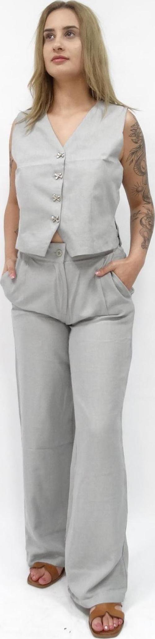 Kadın Ruby Sofia Kurdele Düğmeli Pantolon Yelek Takım