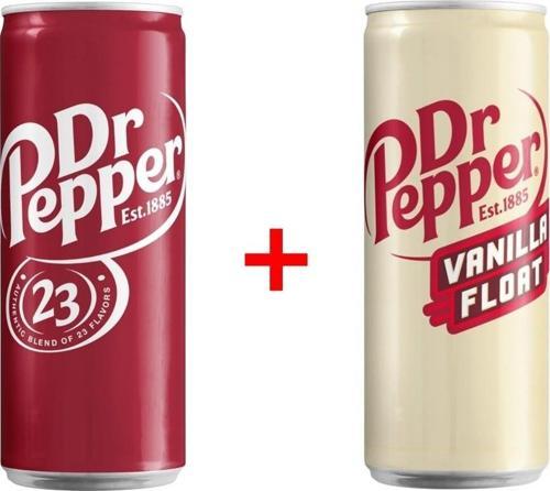 Dr Pepper Original Karışık Aromalı + Vanilla Float Vanilya Aromalı Gazlı İçecek 330 ml