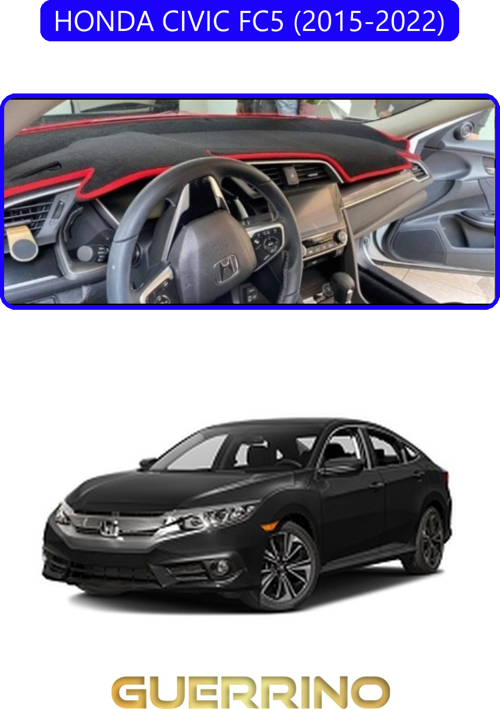 Honda Cıvıc Fc5 2015-2022Torpido Koruma Halısı Mavi Kenar
