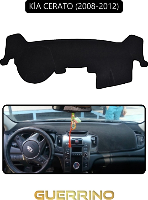Kia Cerato 2008-2012Torpido Koruma Halısı Siyah Kenar