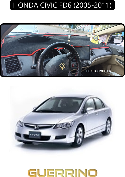 Honda Cıvıc Fd6 2005-2011Torpido Koruma Halısı Siyah Kenar