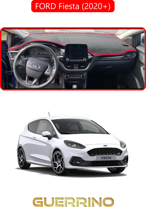 Ford Fiesta (2020+)Torpido Koruma Halısı Kırmızı Kenar