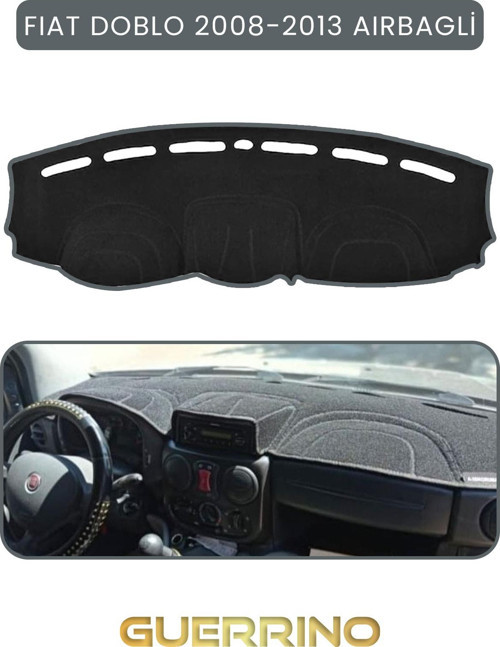 Fıat Doblo 2008-2013 Modellerine Uygun Airbagtorpido Koruma Halısı Gri Kenar