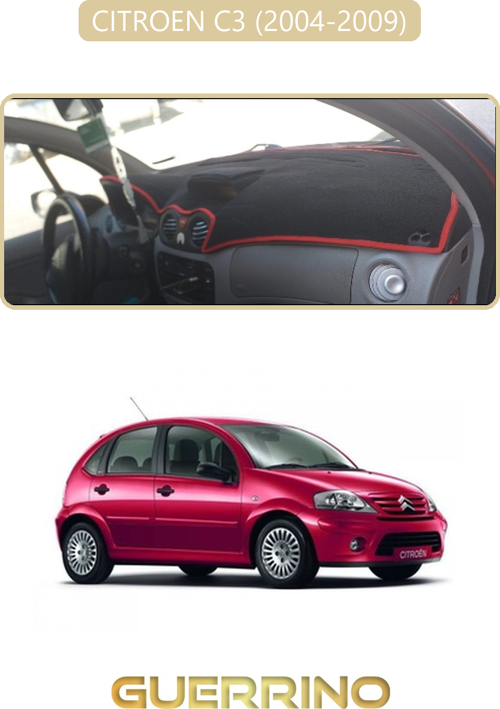 Cıtroen C3 2004-2009Torpido Koruma Halısı Bej Kenar