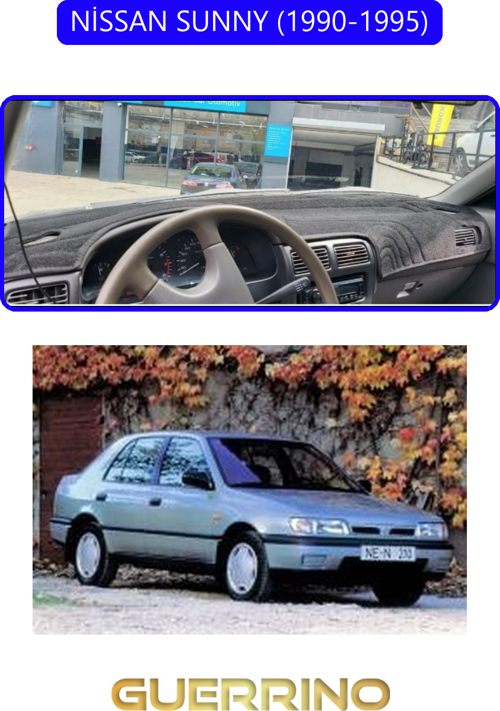 Nissan Sunny 1990-1995Torpido Koruma Halısı Mavi Kenar