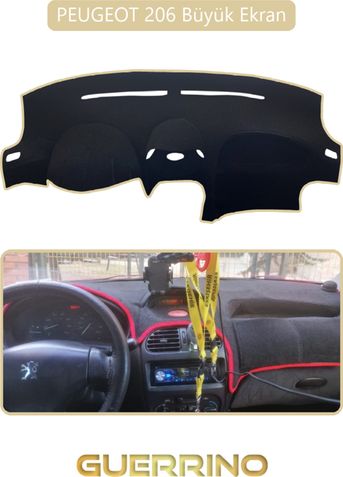 Peugeot 206 Büyük Ekrantorpido Koruma Halısı Bej Kenar