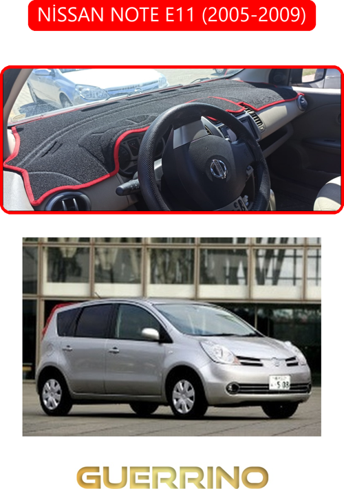 Nissan Note E11 2005-2009Torpido Koruma Halısı Kırmızı Kenar