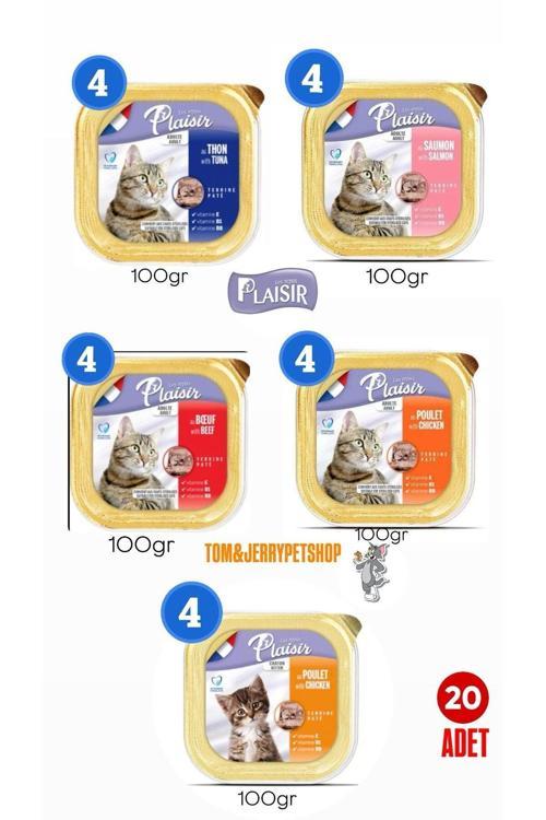 Karışık Pate Yaş Tabak Set Kedi Maması 100 Gr x  20 Adet