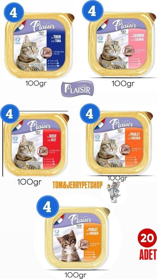 Karışık Pate Yaş Tabak Set Kedi Maması 100 Gr x  20 Adet