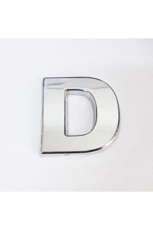 D Harfi 3,75 cm Krom Yapışkanlı