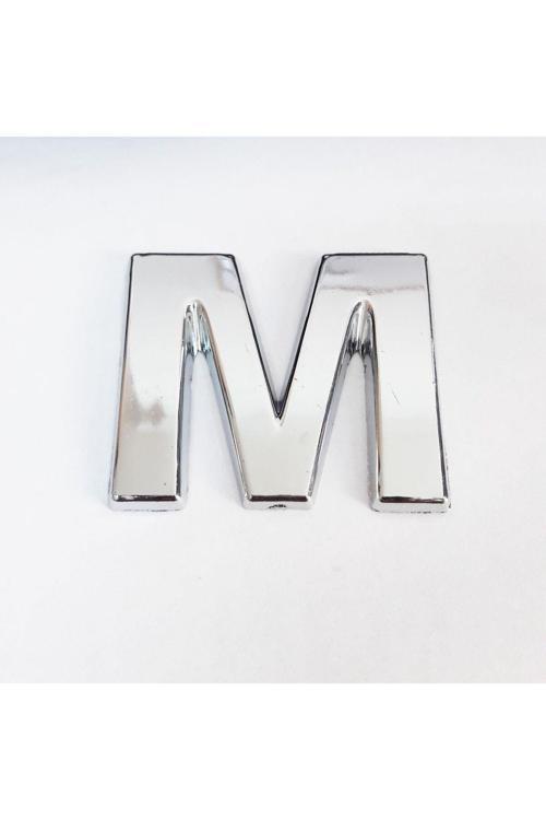 M Harfi 3,75 cm Krom Yapışkanlı
