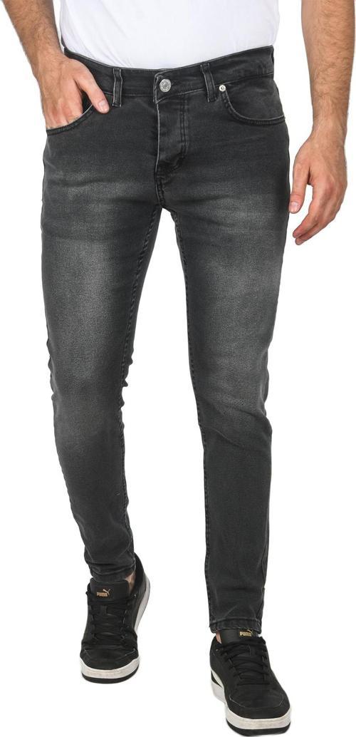 Erkek Antrasit Slim Fit Dar Kesim Likralı Jeans Taşlanmış Kot Pantolon 2508187