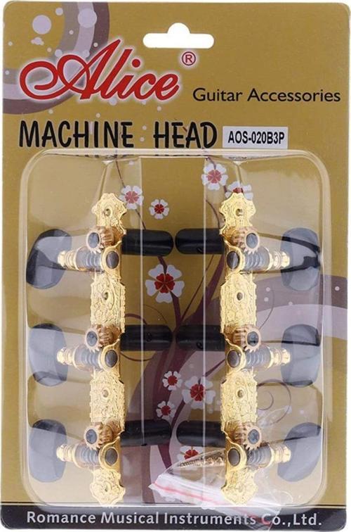 AO-02OB3P Altın Rengi Klasik Gitar Burgusu Siyah Başlıklar