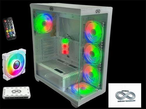 Azt201 W5*rgb Fan Uzaktan Kumanda Temperli Cam Rgb Swıtch Beyaz Akvaryum Gamıng Kasa