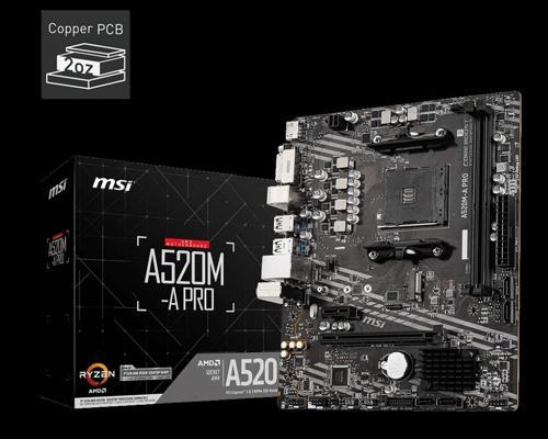 A520m-a Pro Ddr4 4600mhz 1xhdmı 1xdvı 1xm.2 Usb 3.2 Matx Am4 (amd Am4 5000/4000 /3000 Serisi İle