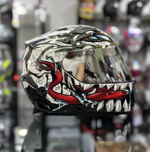 820 Full Face Aynalı Vizör Kapalı Motosiklet Kaskı L Beden Beast Model