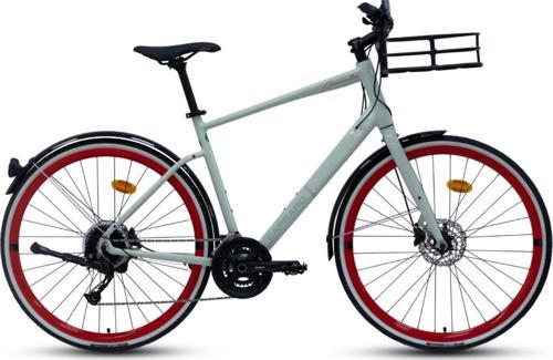 Commuter 28 Jant Şehir Bisikleti 48 Kadro 18 Vites Hidrolik Disk Fren Çimento Grisi-Kırmızı
