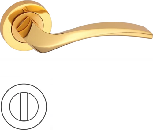 Arpat Trend Yuvarlak Rozetli WC Kapı Kolu Altın ( Sarı )