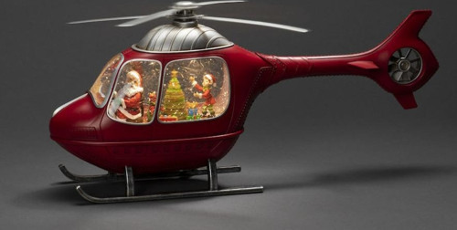 Helikopter Tasarımlı Işıklı Müzikli Kar Küresi