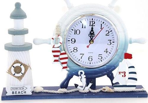 Ahşap Marin Deniz Feneri Dümenli Saat