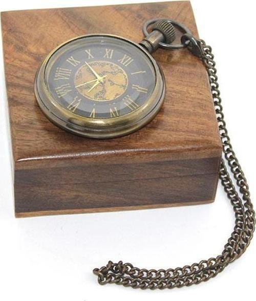 Ahşap Kutulu Pirinç Köstekli Saat Model 8