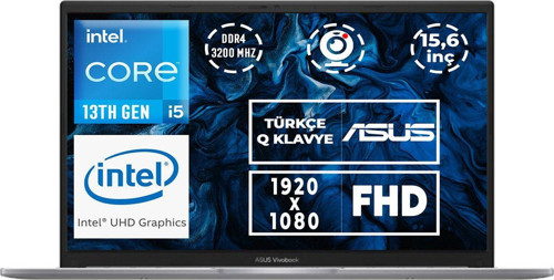 Vivobook 15 X1504Va-Nj104 Core İ5-1335U 40Gb 1Tb Ssd 15.6" Fhd Ips W11 Pro Laptop