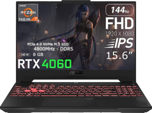 Tuf Gaming A15 Fa507Nvr-Lp1019 Amd R7 7435Hs 40Gb 512Gb Rtx 4060 140W 15.6" 144Hz Fhd W11 Pro