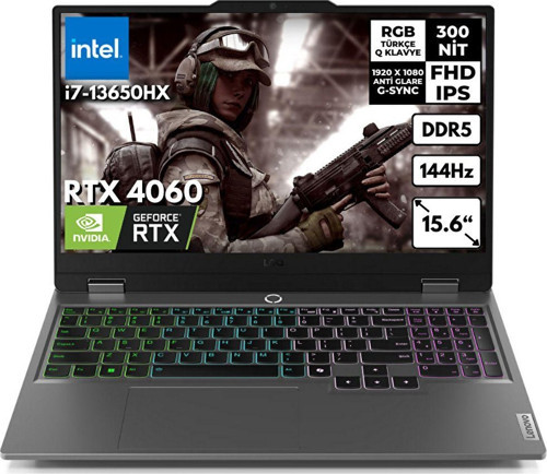 Loq İ7-13650Hx 40Gb Ddr5 512Gb Ssd Rtx4060 8Gb (115W) 144Hz Full Hd Freedos 83Dv00Hntr P4