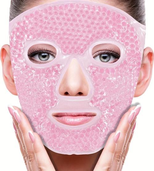 Terapi Jel Yüz Maskesi Soğuk Ve Sıcak Boncuklu Ayarlanabilir Maske (pembe)