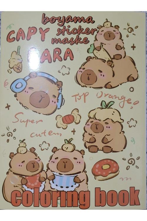 Capy bara Boyama Kitabı Stickerlı Arka Kapak Kesilerek Maskeli Boyanacak Sayfa 1Sayısı 6