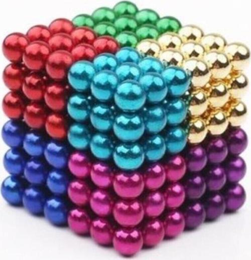 Karışık Renkli 8 Renk Manyetik Toplar Neodyum Mıknatıs Bilye 216 Adet 5 Mm Neo Cube